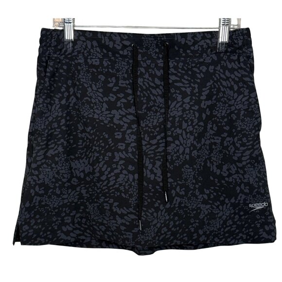 Speedo Women's UPF 50+ Woven Active Black & Gray Skort - Size Medium - Picture 1 of 8